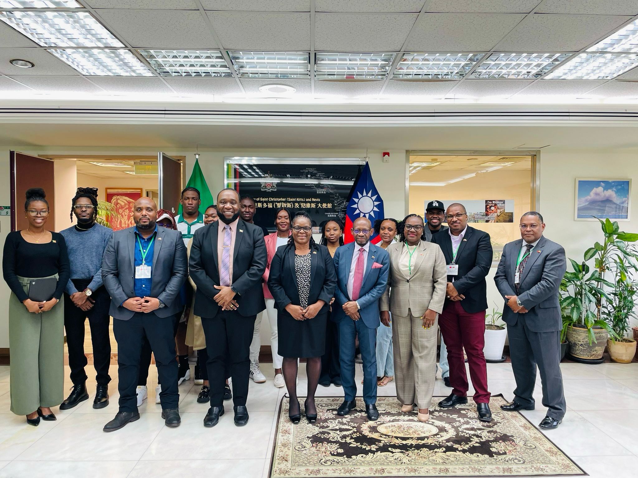 Saint Kitts and Nevis Delegation Engages with Embassy and Students in Taiwan