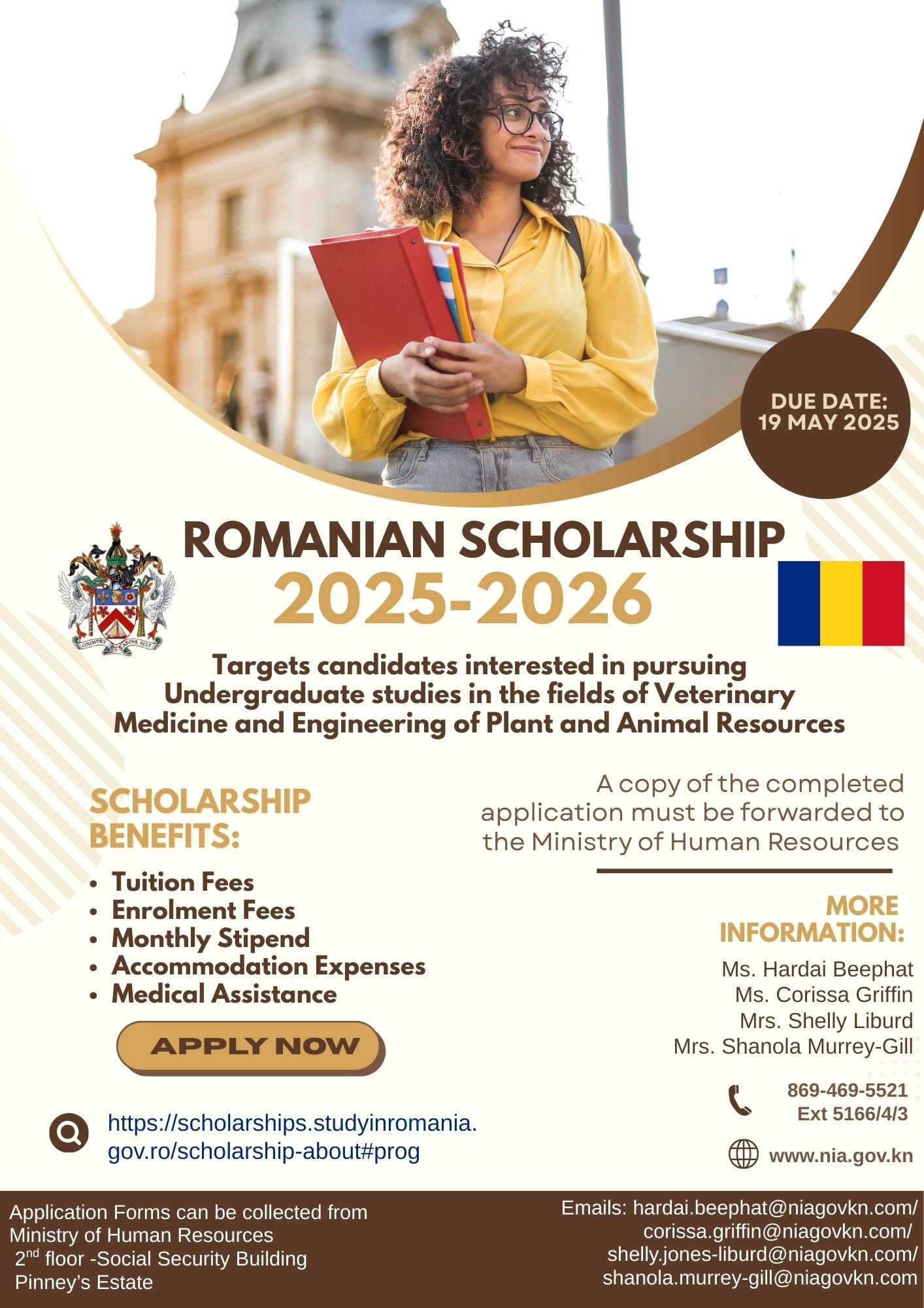 Romanian Government Scholarships for Citizens of St. Kitts and Nevis, 2025-2026