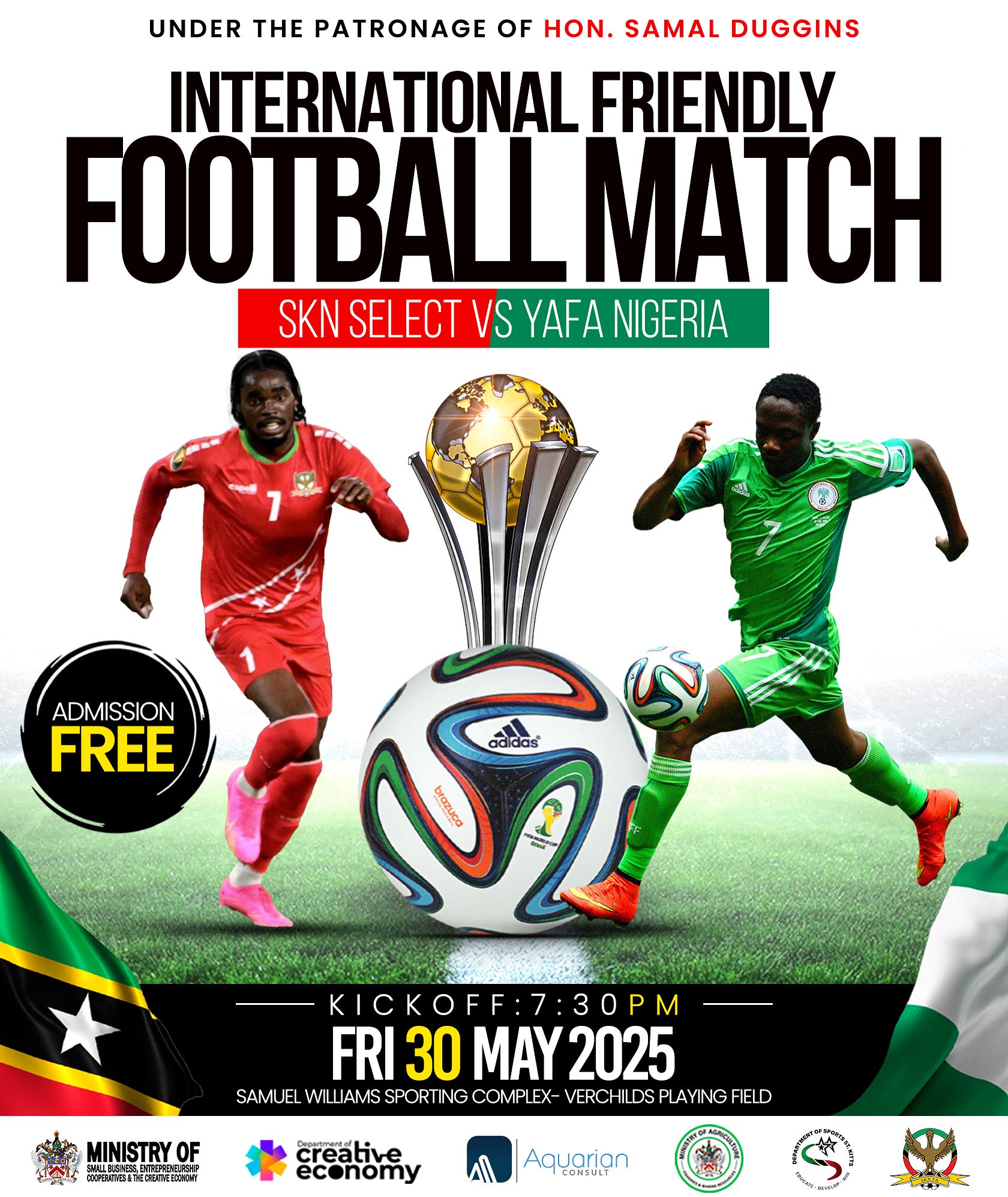 St. Kitts and Nevis to Host Nigeria in Historic International Friendly Football Match