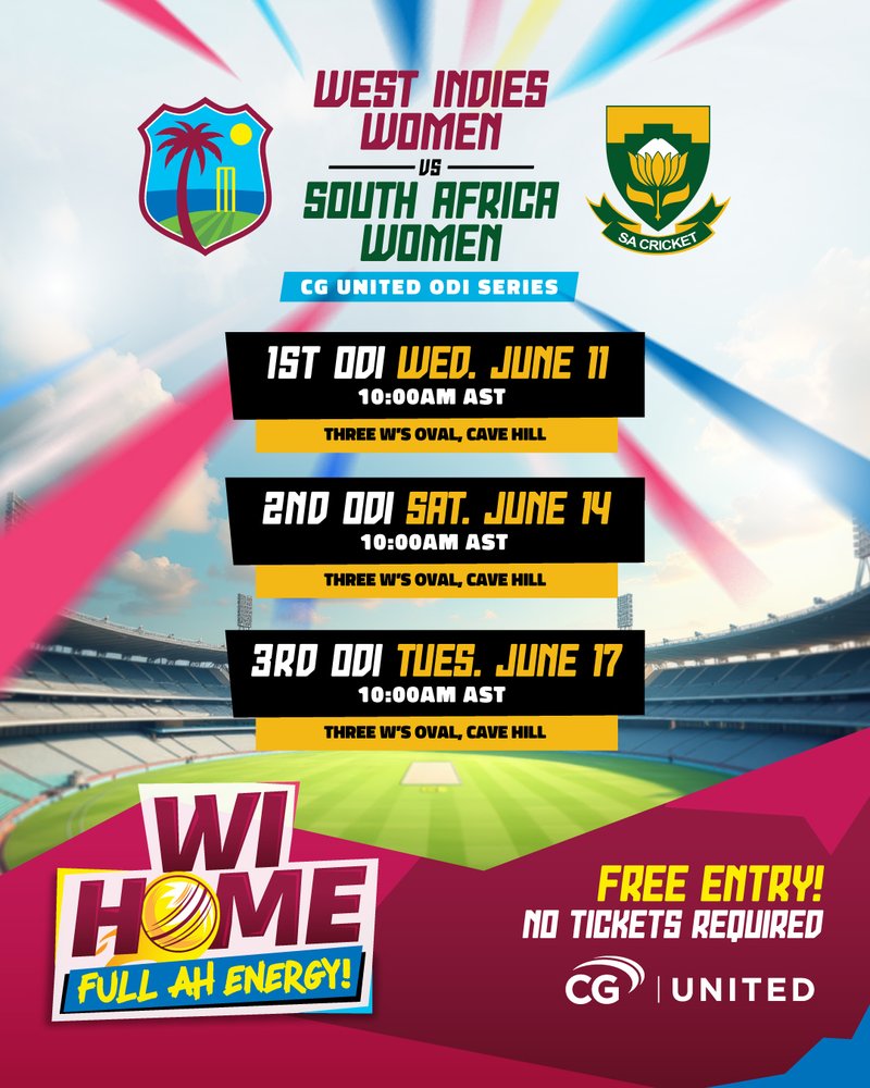 West Indies Women vs. South Africa Women: Full Match Schedule for the Home Series