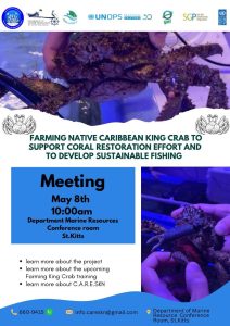 St. Kitts to Host Conference on King Crab Mariculture for Coral Reef Restoration and Sustainable Fisheries Management