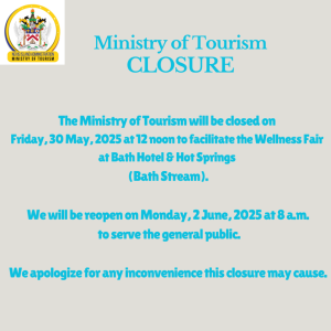 Tourism Ministry Offices Closed Friday, May 30