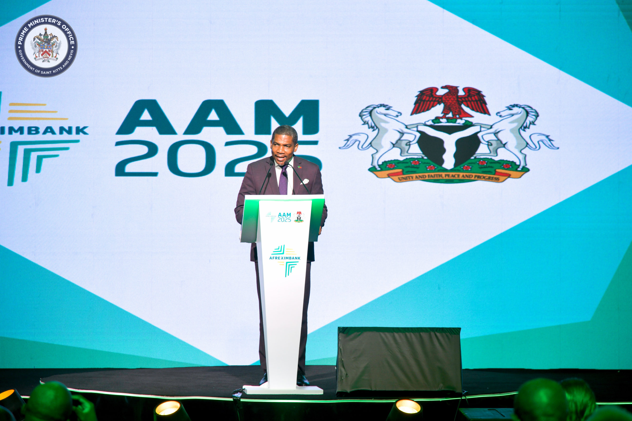 Prime Minister Drew Addresses Afreximbank’s 32nd Annual Meeting in Abuja.