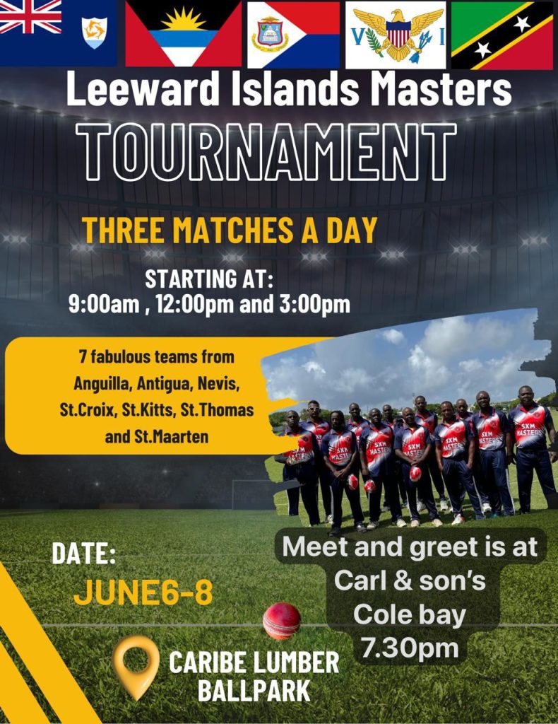 Leeward Islands Masters Cricket Tournament to Commence in St. Maarten