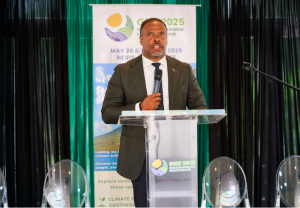Premier Brantley Highlights Nevis’s Climate Finance Leadership at the 2025 Global Steering and Innovation Summit.