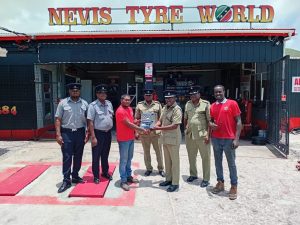 Nevis Tyre World Donates Speed Detection Radar and Tint Meter to Police Division C