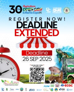 Registration Deadline Extended to September 26, 2025, for the 30th Agriculture Open Day and Marine Expo